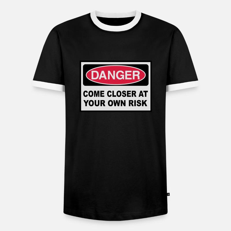 danger - T-shirt contrasté Homme - noir/blanc