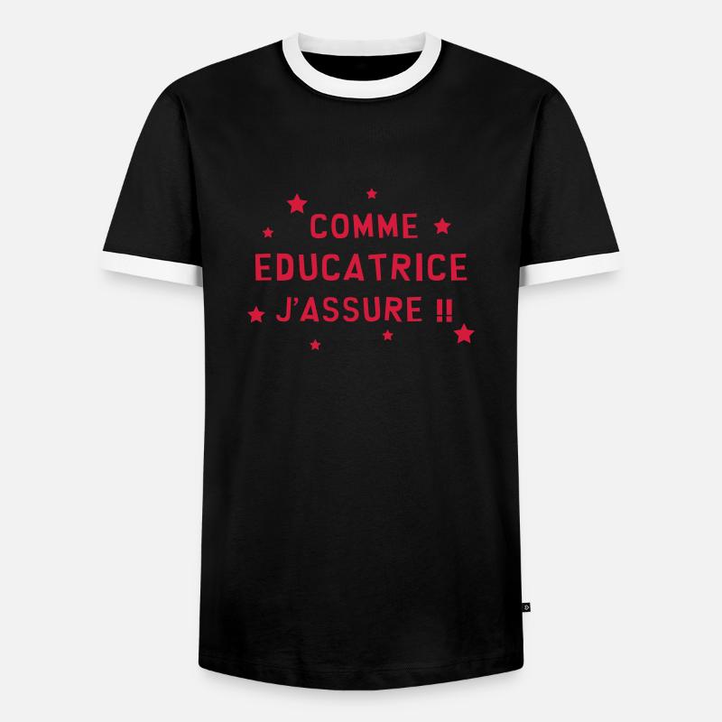 Education / Educateur / Educatrice / Ecole / Prof - T-shirt contrasté Homme - noir/blanc