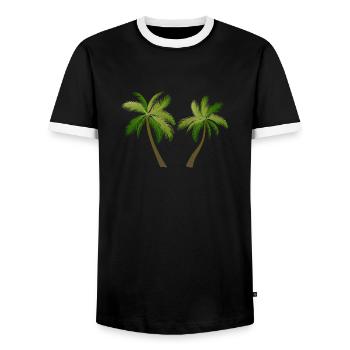 Palmen Baum Palmen - Männer Kontrast-T-Shirt - Schwarz/Weiß - Vorne - AI Model Female 172 light (172cm) & AI Model Male 178 light (178cm)
