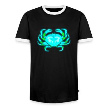 Fluereszent crab by The Manzanita´s - Männer Kontrast-T-Shirt - Schwarz/Weiß - Vorne - AI Model Female 172 light (172cm) & AI Model Male 178 light (178cm)