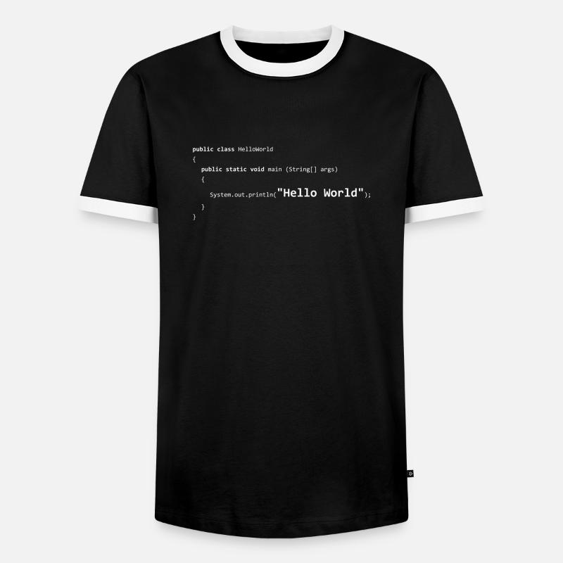 JAVA Hello World - Männer Kontrast-T-Shirt - Schwarz/Weiß