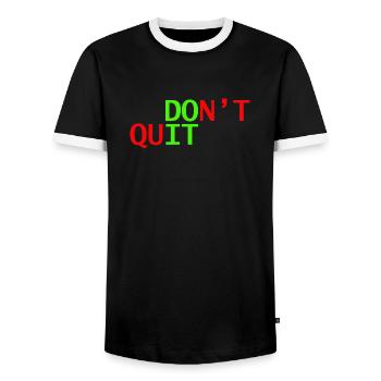 don't quit doit - Men's Ringer Shirt - black/white - Front - AI Model Female 172 light (172cm) & AI Model Male 178 light (178cm)