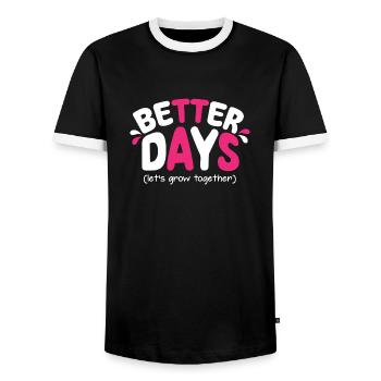 chemise neuve 01 - T-shirt contrasté Homme - noir/blanc - Devant - AI Model Female 172 light (172cm) & AI Model Male 178 light (178cm)