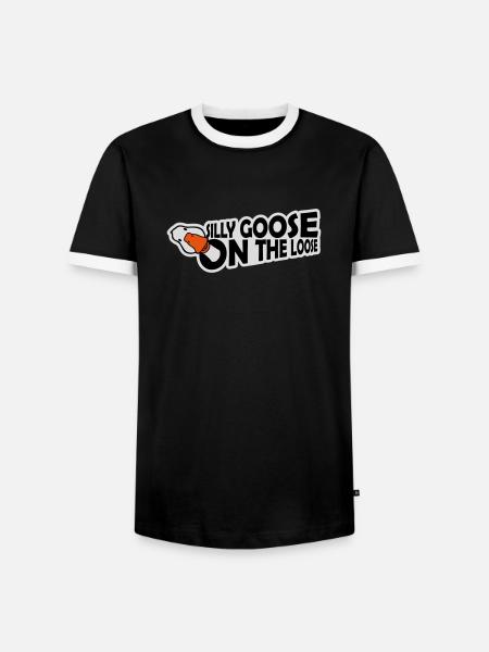 goose on the loose - Men's Ringer Shirt - black/white