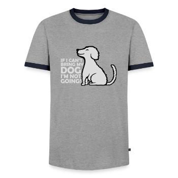 Citation Apportez mon chien - T-shirt contrasté Homme - gris/marine  - Devant - AI Model Female 172 light (172cm) & AI Model Male 178 light (178cm)
