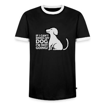 Citation Apportez mon chien - T-shirt contrasté Homme - noir/blanc - Devant - AI Model Female 172 light (172cm) & AI Model Male 178 light (178cm)
