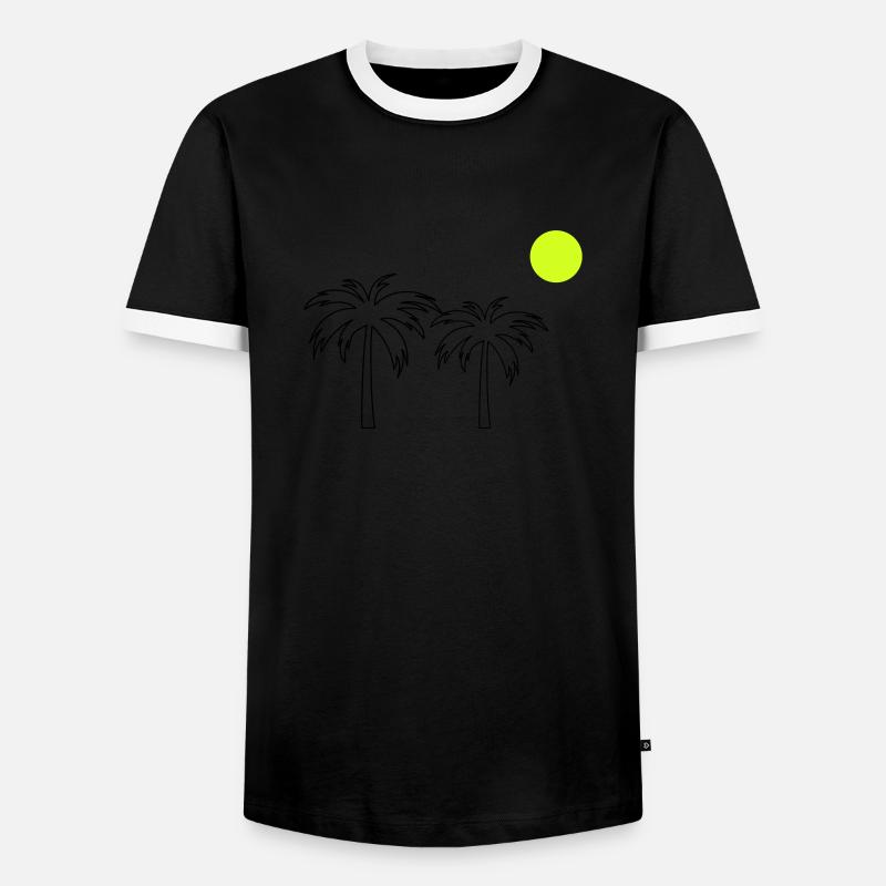 Palm trees - Men's Ringer Shirt - black/white