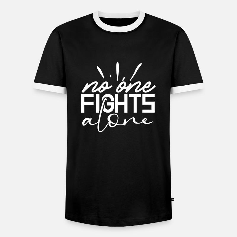 No one fights alone - Men's Ringer Shirt - black/white