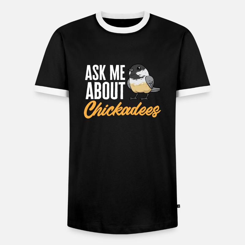 Bird Chickadee Bird Watching - Men's Ringer Shirt - black/white