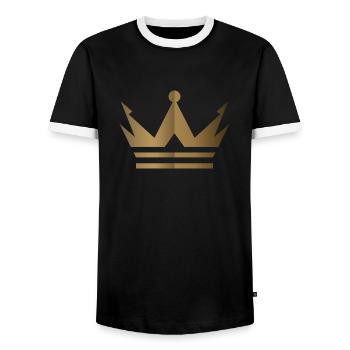 Logo de la Couronne - T-shirt contrasté Homme - noir/blanc - Devant - AI Model Female 172 light (172cm) & AI Model Male 178 light (178cm)