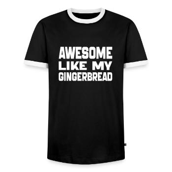Awesome Like My Gingerbread man Cookies Gift 2024 - Men's Ringer Shirt - black/white - Front - AI Model Female 172 light (172cm) & AI Model Male 178 light (178cm)