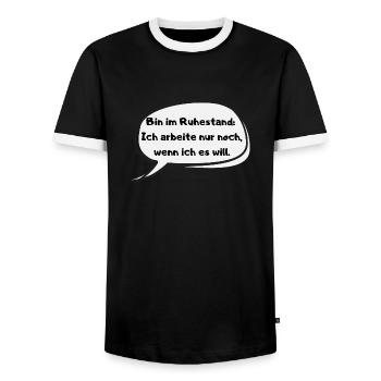 Ruhestand - Männer Kontrast-T-Shirt - Schwarz/Weiß - Vorne - AI Model Female 172 light (172cm) & AI Model Male 178 light (178cm)