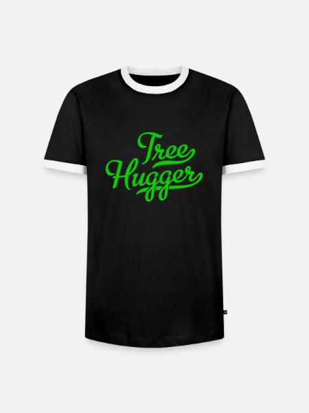 Tree Hugger - Men's Ringer Shirt - black/white