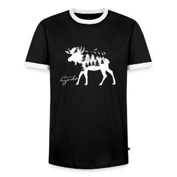 Schweden Schweden Viking Norden Skandinavien Mittsommer - Männer Kontrast-T-Shirt - Schwarz/Weiß - Vorne - AI Model Female 172 light (172cm) & AI Model Male 178 light (178cm)