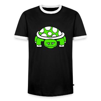 tortue mignon mignon drôle carapace de tortue - T-shirt contrasté Homme - noir/blanc - Devant - AI Model Female 172 light (172cm) & AI Model Male 178 light (178cm)