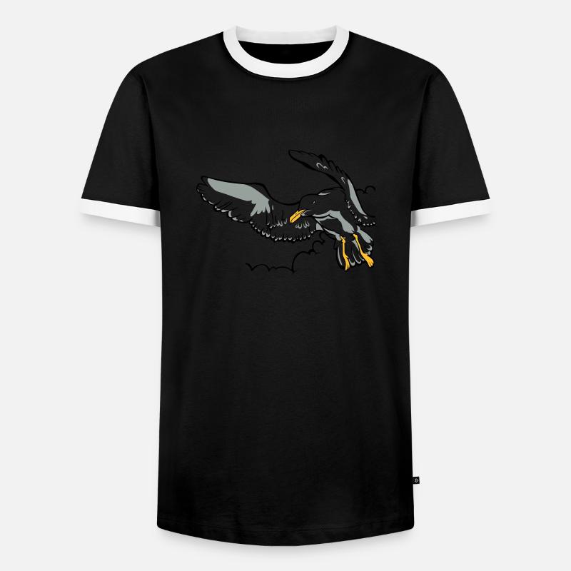 Seagull - Men's Ringer Shirt - black/white