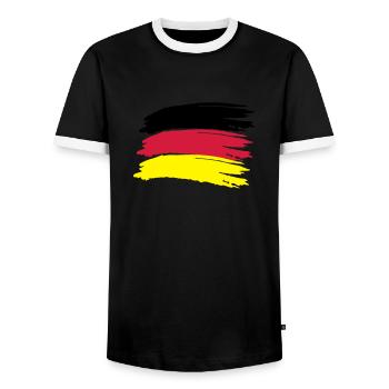German Flag - Men's Ringer Shirt - black/white - Front - AI Model Female 172 light (172cm) & AI Model Male 178 light (178cm)