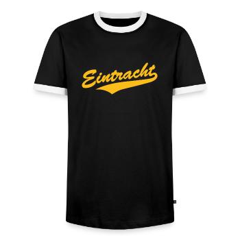 Eintracht Baseball-Style - Männer Kontrast-T-Shirt - Schwarz/Weiß - Vorne - AI Model Female 172 light (172cm) & AI Model Male 178 light (178cm)
