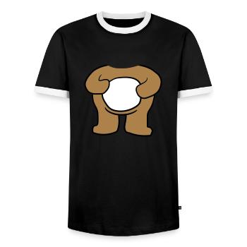 baer koerper ohne kopf stehender suesser kleiner t - Männer Kontrast-T-Shirt - Schwarz/Weiß - Vorne - AI Model Female 172 light (172cm) & AI Model Male 178 light (178cm)