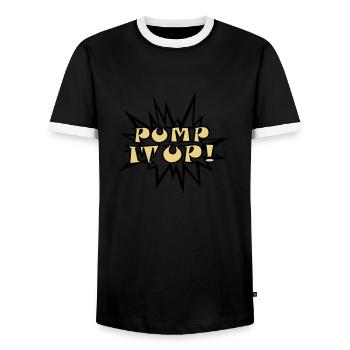 Pump it up - Men's Ringer Shirt - black/white - Front - AI Model Female 172 light (172cm) & AI Model Male 178 light (178cm)