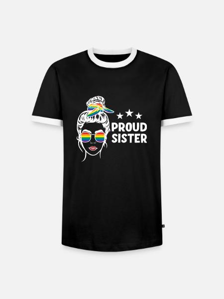 LGBT Stolze Schwester - Männer Kontrast-T-Shirt - Schwarz/Weiß
