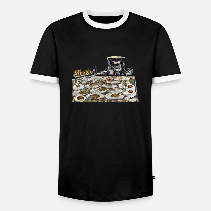 Eiteer vs Eiter - eine Straßenbaumaschine. - Männer Kontrast-T-Shirt - Schwarz/Weiß
