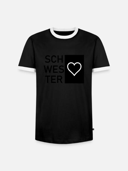Schwesterherz - Männer Kontrast-T-Shirt - Schwarz/Weiß