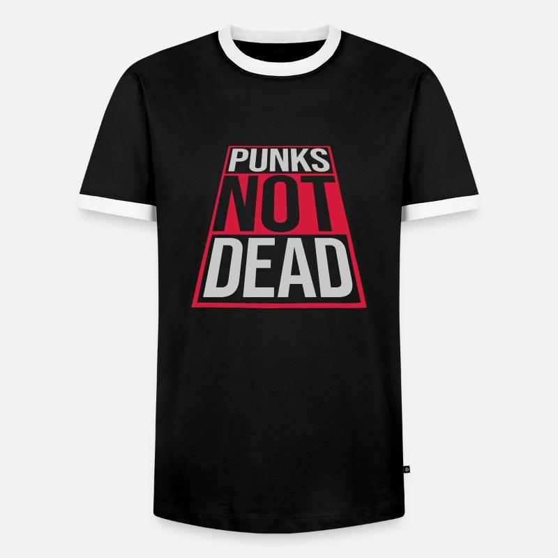 punks not dead Zitat - Männer Kontrast-T-Shirt - Schwarz/Weiß