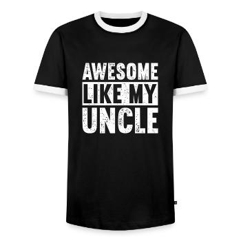 Brillant comme mon oncle - T-shirt contrasté Homme - noir/blanc - Devant - AI Model Female 172 light (172cm) & AI Model Male 178 light (178cm)