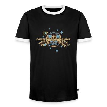 Poinçon de puissance - T-shirt contrasté Homme - noir/blanc - Devant - AI Model Female 172 light (172cm) & AI Model Male 178 light (178cm)
