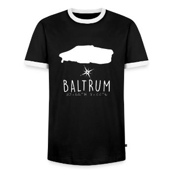 Baltrum Herzschlag Nordsee Geschenk - Männer Kontrast-T-Shirt - Schwarz/Weiß - Vorne - AI Model Female 172 light (172cm) & AI Model Male 178 light (178cm)