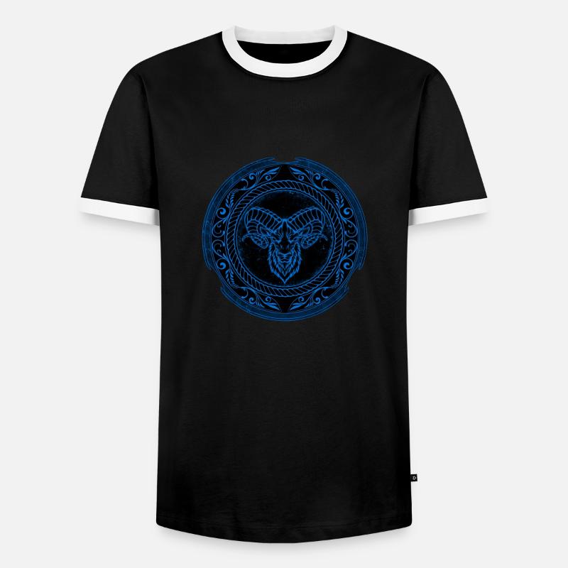 Wikinger Widder Aries - Männer Kontrast-T-Shirt - Schwarz/Weiß