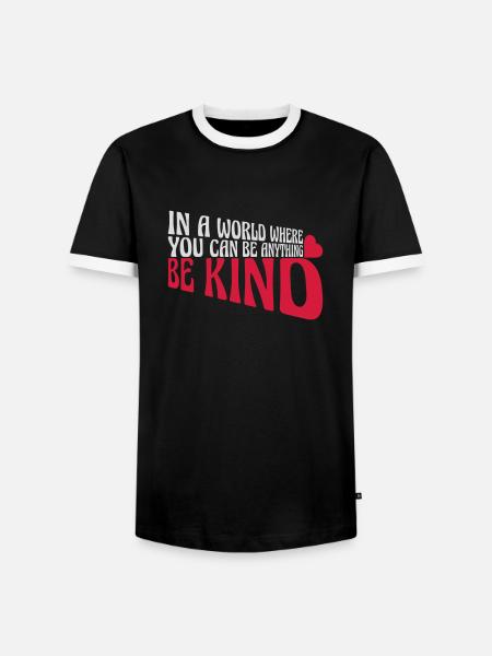 you can be kind - Men's Ringer Shirt - black/white