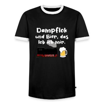 Eisenbahn Dampflok Bier Eisenbahner Zug - Männer Kontrast-T-Shirt - Schwarz/Weiß - Vorne - AI Model Female 172 light (172cm) & AI Model Male 178 light (178cm)