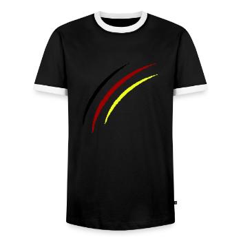 Claws Germany - Men's Ringer Shirt - black/white - Front - AI Model Female 172 light (172cm) & AI Model Male 178 light (178cm)