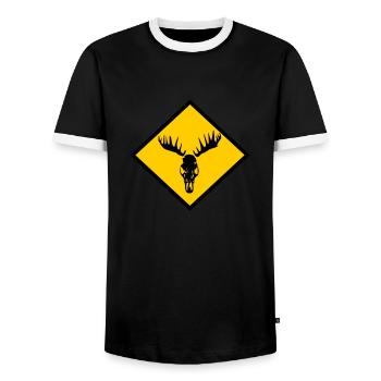 Crâne d’orignal - T-shirt contrasté Homme - noir/blanc - Devant - AI Model Female 172 light (172cm) & AI Model Male 178 light (178cm)