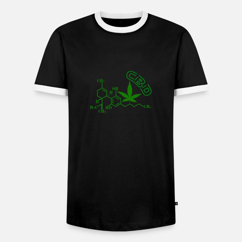 CBD molecular structure - Men's Ringer Shirt - black/white