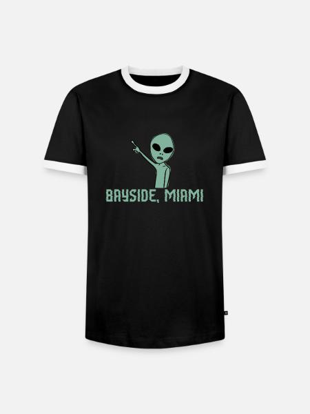 Bayside Miami Shadow Alien - Männer Kontrast-T-Shirt - Schwarz/Weiß