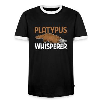 Platypus - Men's Ringer Shirt - black/white - Front - AI Model Female 172 light (172cm) & AI Model Male 178 light (178cm)