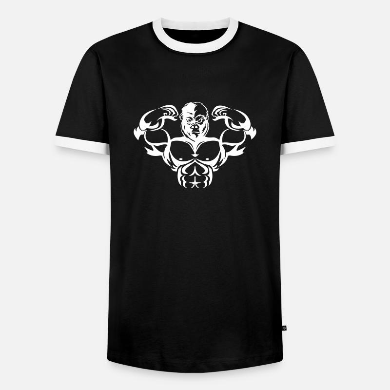 strong gorilla - Männer Kontrast-T-Shirt - Schwarz/Weiß