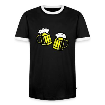 Bierglas Prost Symbol Bier - Männer Kontrast-T-Shirt - Schwarz/Weiß - Vorne - AI Model Female 172 light (172cm) & AI Model Male 178 light (178cm)