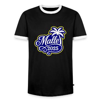 Malle 2025 Palme - Männer Kontrast-T-Shirt - Schwarz/Weiß - Vorne - AI Model Female 172 light (172cm) & AI Model Male 178 light (178cm)