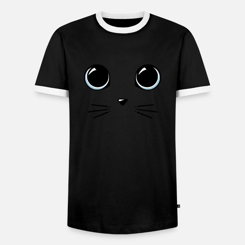 Cat eyes - Men's Ringer Shirt - black/white