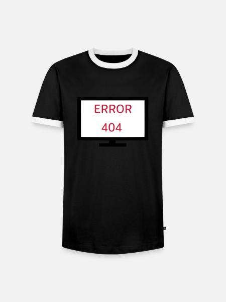 Computer Error 404 - Men's Ringer Shirt - black/white