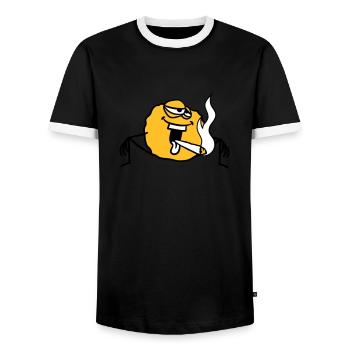 bekifft kiffen kiffer stoned hanf weed rauchen joi - Männer Kontrast-T-Shirt - Schwarz/Weiß - Vorne - AI Model Female 172 light (172cm) & AI Model Male 178 light (178cm)