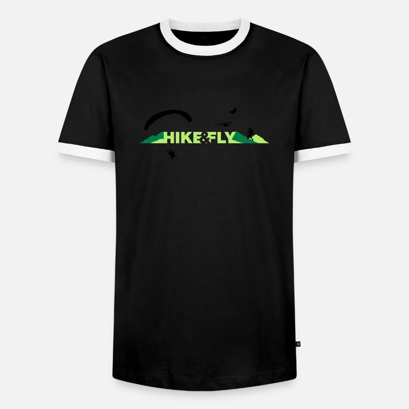 Hike Fly - Männer Kontrast-T-Shirt - Schwarz/Weiß