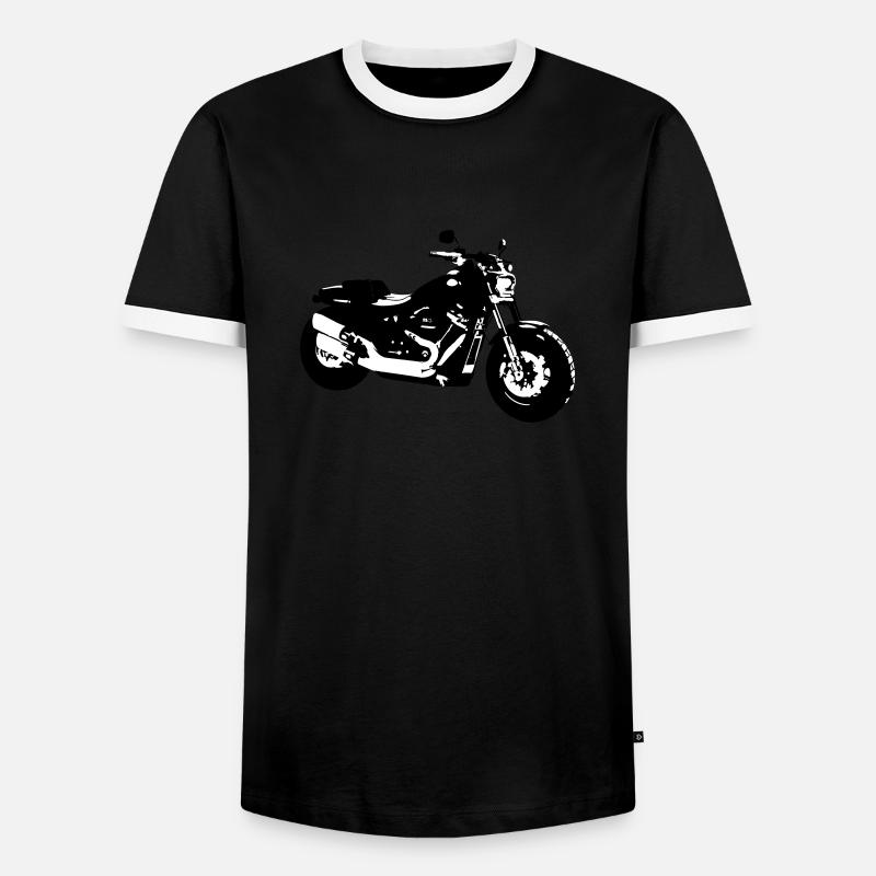 Davidson Fatbob 114 - Männer Kontrast-T-Shirt - Schwarz/Weiß