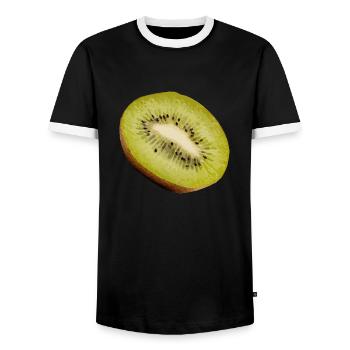 Kiwi - T-shirt contrasté Homme - noir/blanc - Devant - AI Model Female 172 light (172cm) & AI Model Male 178 light (178cm)