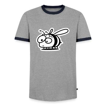 abeille - T-shirt contrasté Homme - gris/marine  - Devant - AI Model Female 172 light (172cm) & AI Model Male 178 light (178cm)