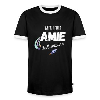 meilleure amie de l'univers cadeau amie - T-shirt contrasté Homme - noir/blanc - Devant - AI Model Female 172 light (172cm) & AI Model Male 178 light (178cm)